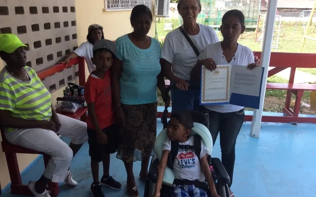 Vishal Persaud receives Benjamin Smart’s Wheelchair